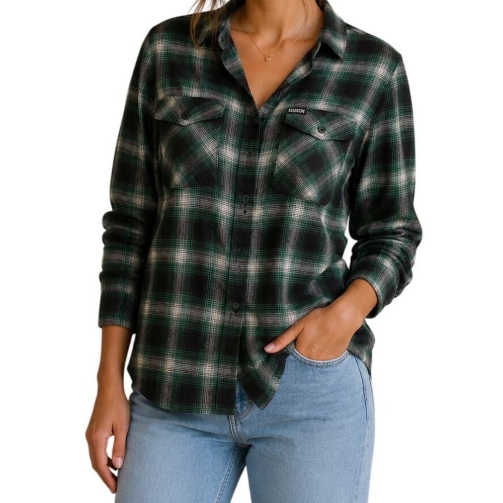 Dixxon Flannel‎ Company Emerald Isle Green Black Plaid Shirt Women's Large
